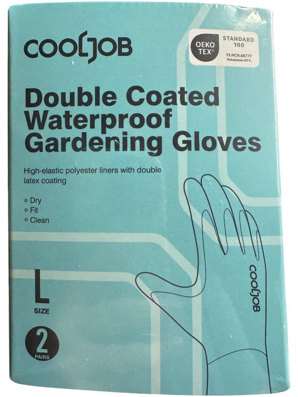 Cooljob Double Coated Waterproof Gardening Gloves 2 Pairs (L)
